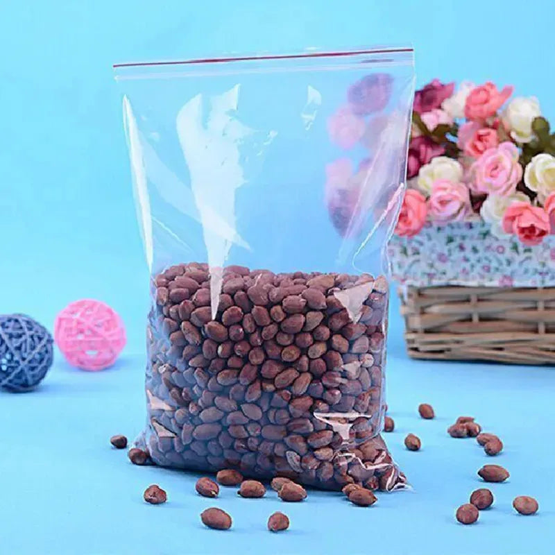100/200/300pcs Small Zip Lock Plastic Bag Reclosable Transparent Bag Shoe Bag Vacuum Bag Poly Clear Bags Thickness 0.05mm Oasis Select