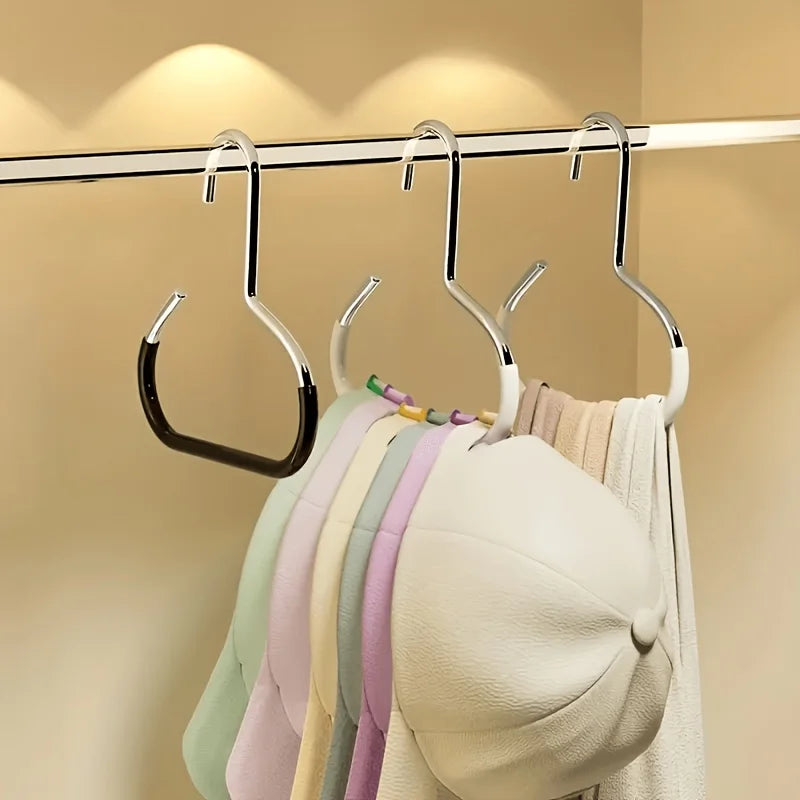 5pcs Stainless Steel Hat Hanger Organizer, Non-Slip Round Ring Closet Hooks for Hats Scarves, Space-Saving Storage for Wardrobe Oasis Select