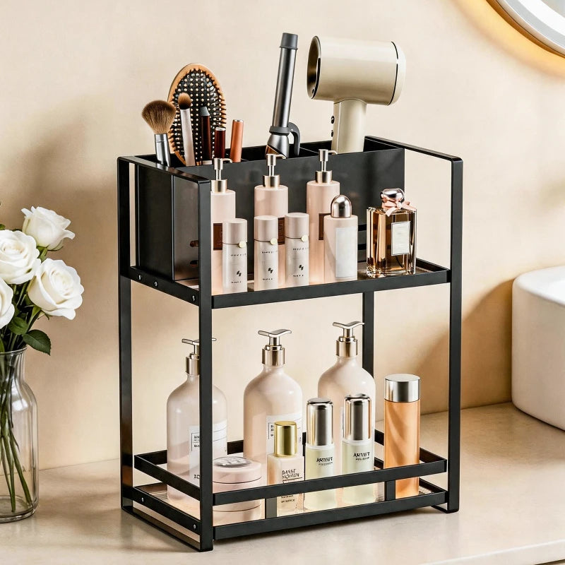 Household Hair Dryer Shelf Hair Tool Makeup Brush Storage Tube Bathroom Dresser Skin Care Product Shelf Oasis Select