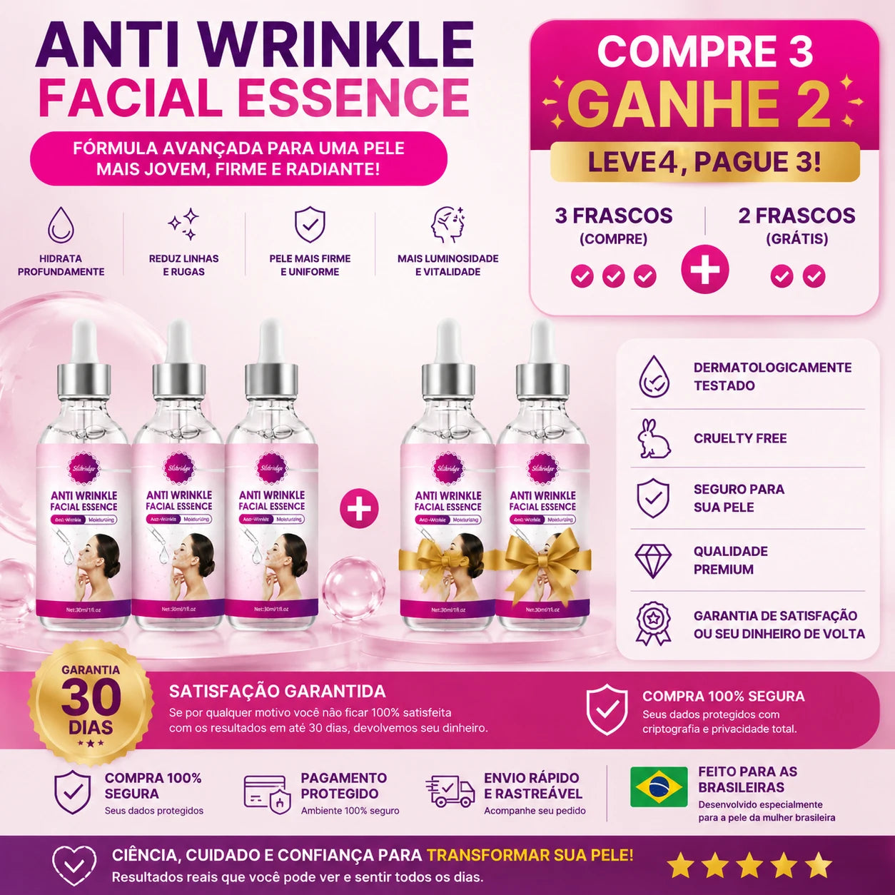 Plumping Anti-Aging Facial Serum, Hyaluronic Acid & Collagen Blend, Reduces Wrinkles, Lifts Skin for Long-Lasting Youth Oasis Select Buy 3 get 2 free