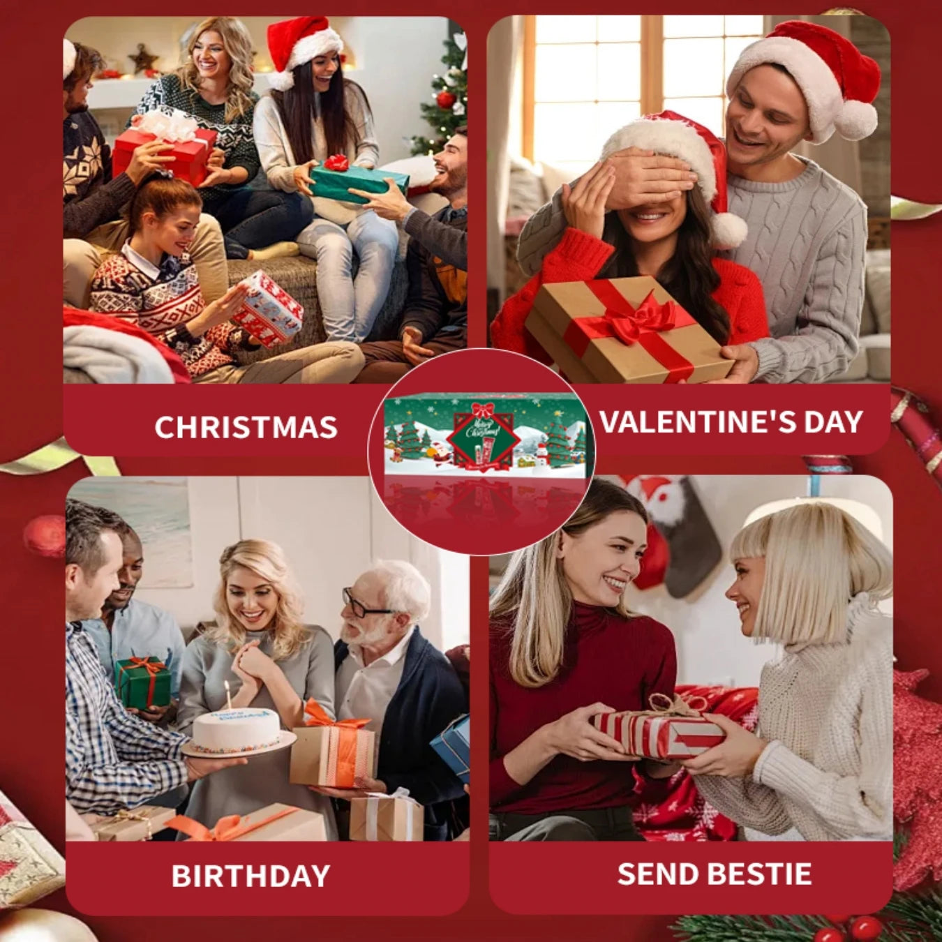 Christmas gift set distribution 120PCS/box in bulk, lip balm in bulk, hand cream in bulk, Christmas cards, gift gauze bags Oasis Select
