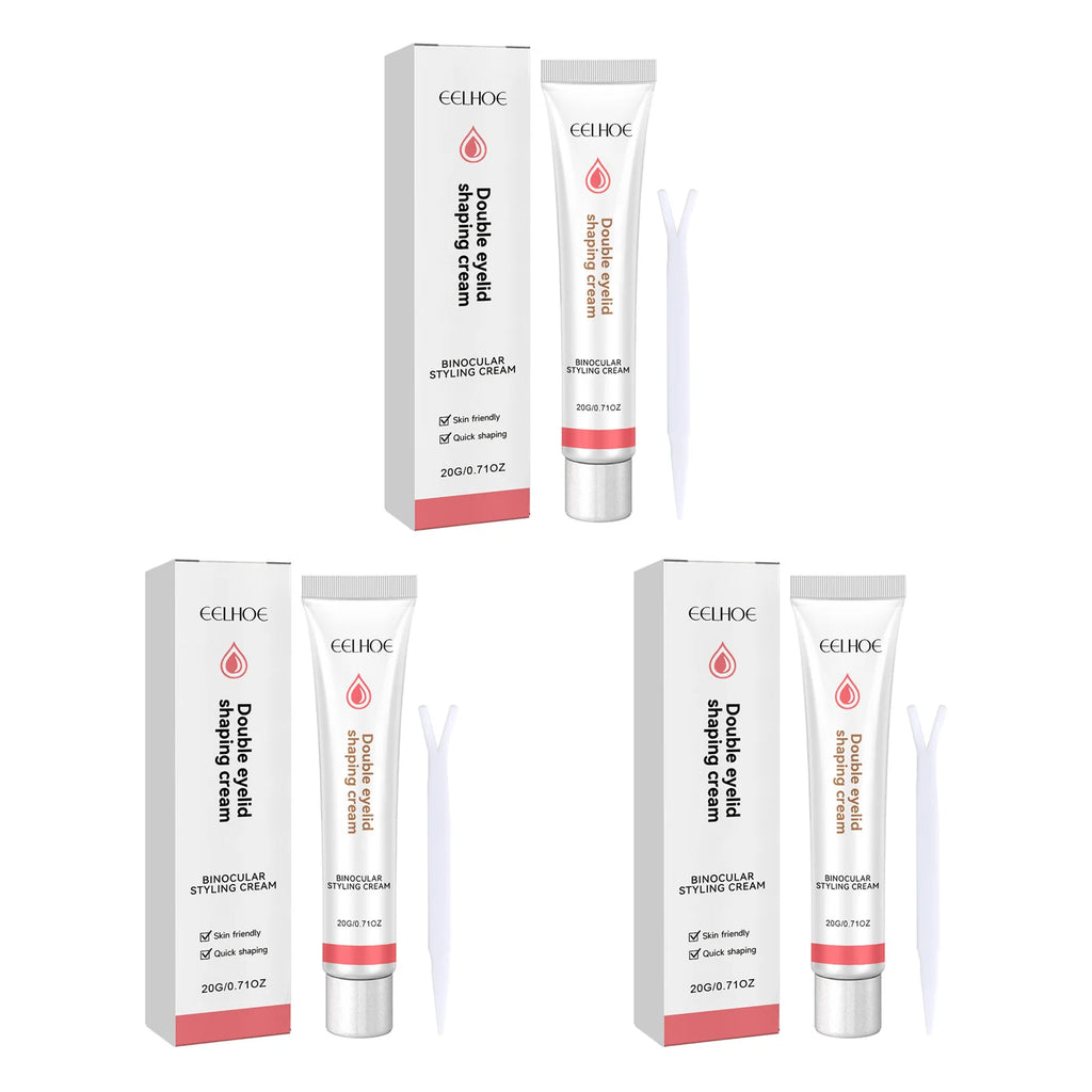 Double Eyelid Styling Cream Natural Invisible Eye Lift Eyelid Adhesive Cream Quick-Drying Long Lasting Eyelid Glue With Y Stick Oasis Select 3 Sets