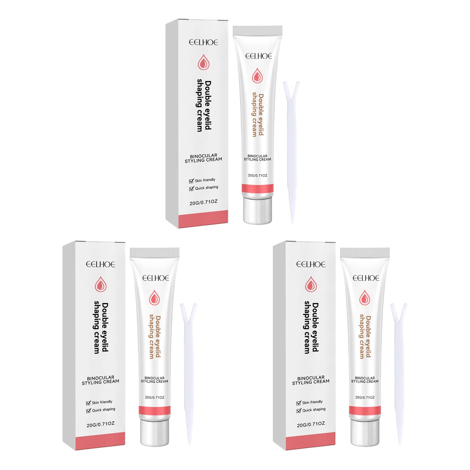 Double Eyelid Styling Cream Natural Invisible Eye Lift Eyelid Adhesive Cream Quick-Drying Long Lasting Eyelid Glue With Y Stick Oasis Select 3 Sets