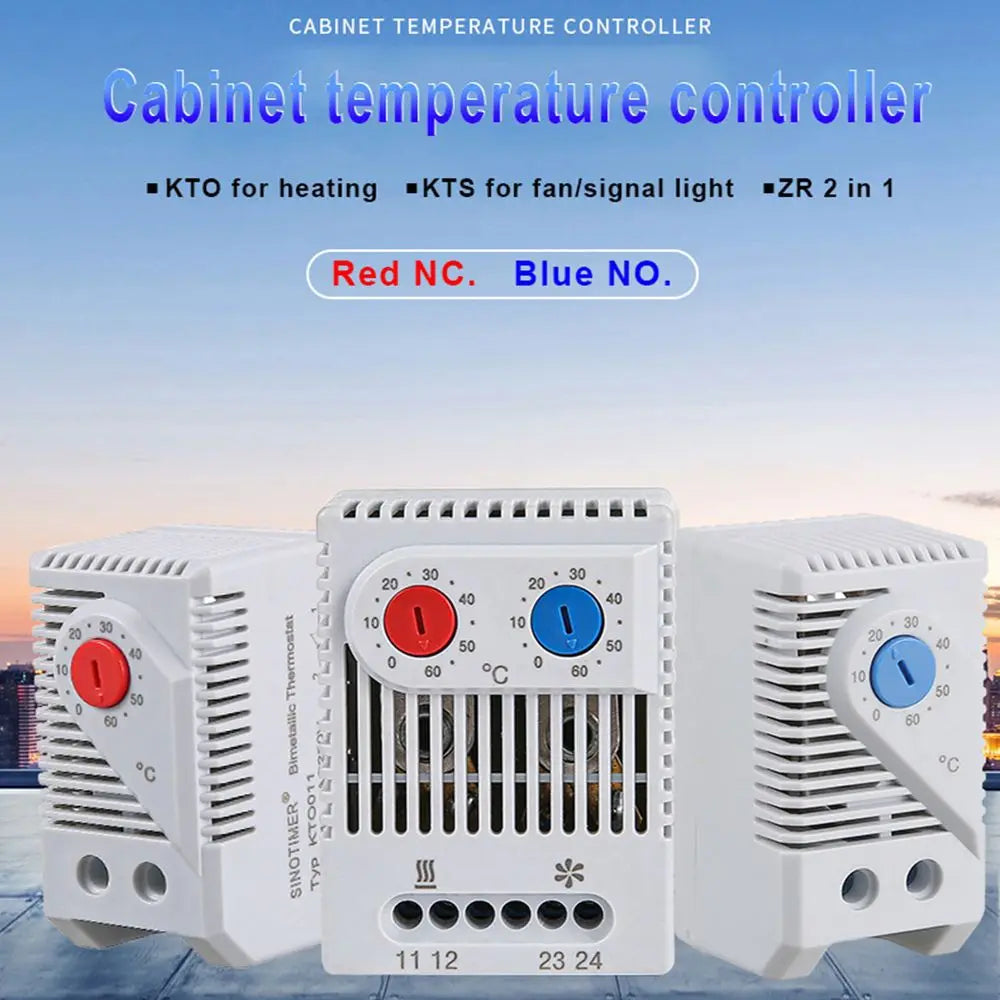 ZR011 Bimetallic Cabinet Thermostat | 0–60°C DIN Rail Mount