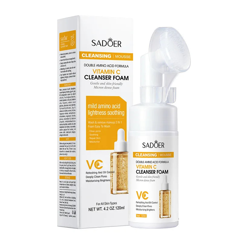 Q10 Vitamin C Facial Cleanser – Brightening Foam Face Wash Facial Foam Cleanser Oasis Select VITAMIN C