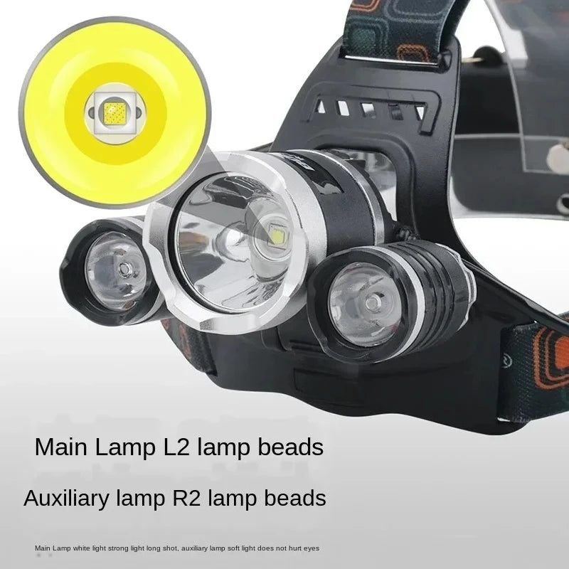Super Bright Rechargeable LED Fishing Headlamp Waterproof Outdoor Hunting Camping Head Light for Night Activities Oasis Select
