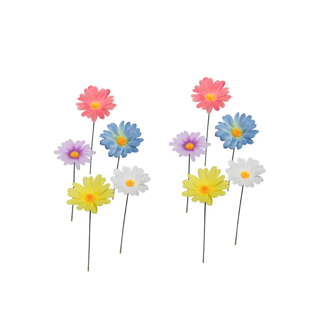 10pcs Metal Decorative Garden Stakes Colorful Art Flower Ground Stake Creative Garden Floor Plugs Potted Plants Oasis Select Style 3