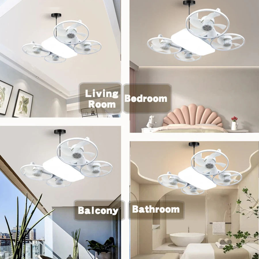 2 in 1 50W Fan Light E27 Drone Car Design Ceiling Fan Light with Remote Control AC85-265V Fan Lighting Lamp for Home Restaurant Oasis Select