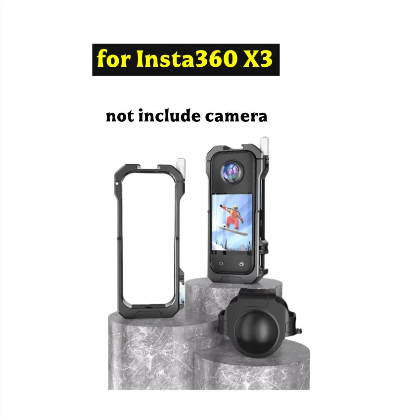 Aluminum Alloy Cage Frame for Insta360 X4 Air/X5/X4/X3