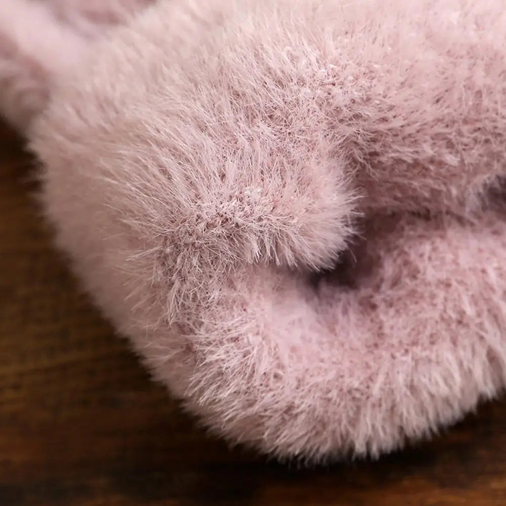 Fashion Winter Mink Velvet Five Finger Gloves Plush Warm Cold-proof Gloves Women Outdoors Cycling Solid Color Mittens Oasis Select