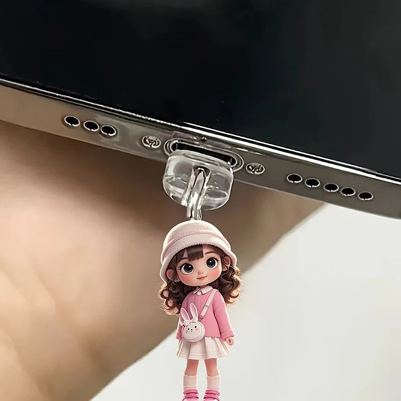 Cute Cat & Dog Type-C Dust Plug Charm Pendant