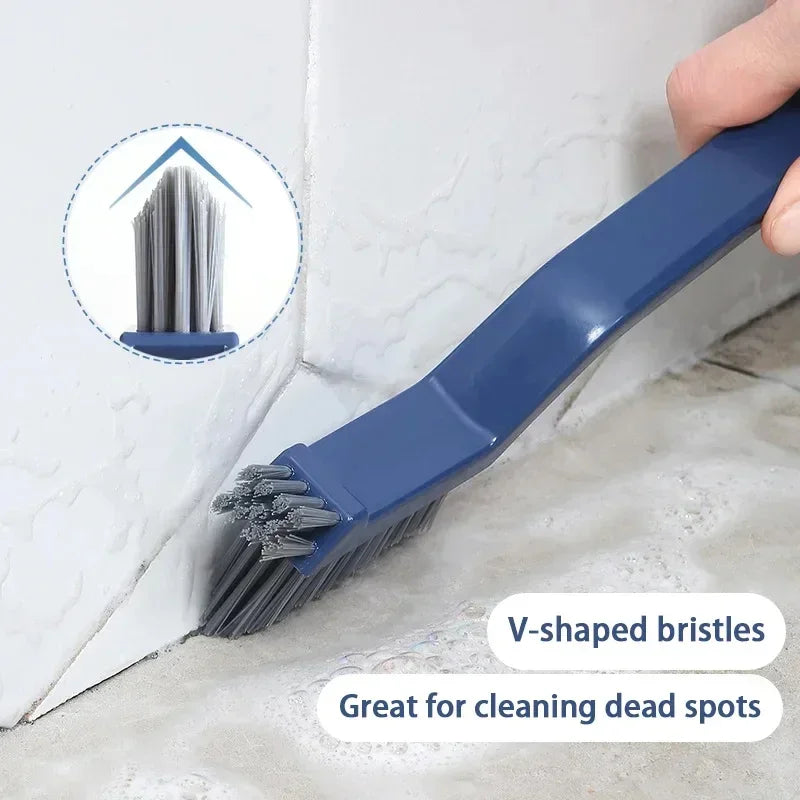 Long-Handle Bathroom Scrub Brush – Tile, Grout & Tub Bathroom Scrub Brush Oasis Select Double headed blue