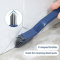 Long-Handle Bathroom Scrub Brush – Tile, Grout & Tub Bathroom Scrub Brush Oasis Select Double headed blue