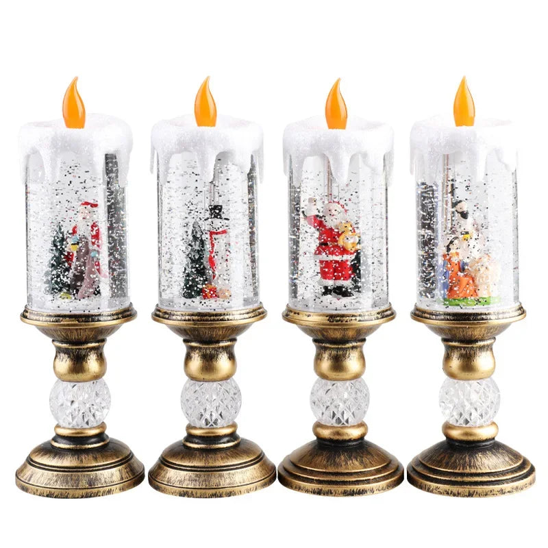 Christmas Decorations Candles Christmas Crystal Snow Lights Children's Birthday Christmas Gifts Scene Layout Holiday Decoration Oasis Select