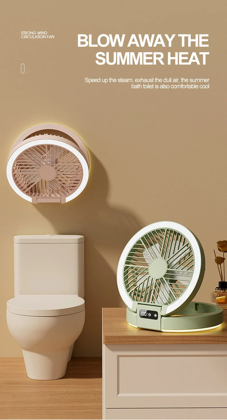 5-in-1 USB Rechargeable Mini Fan – Night Light & Aromatherapy