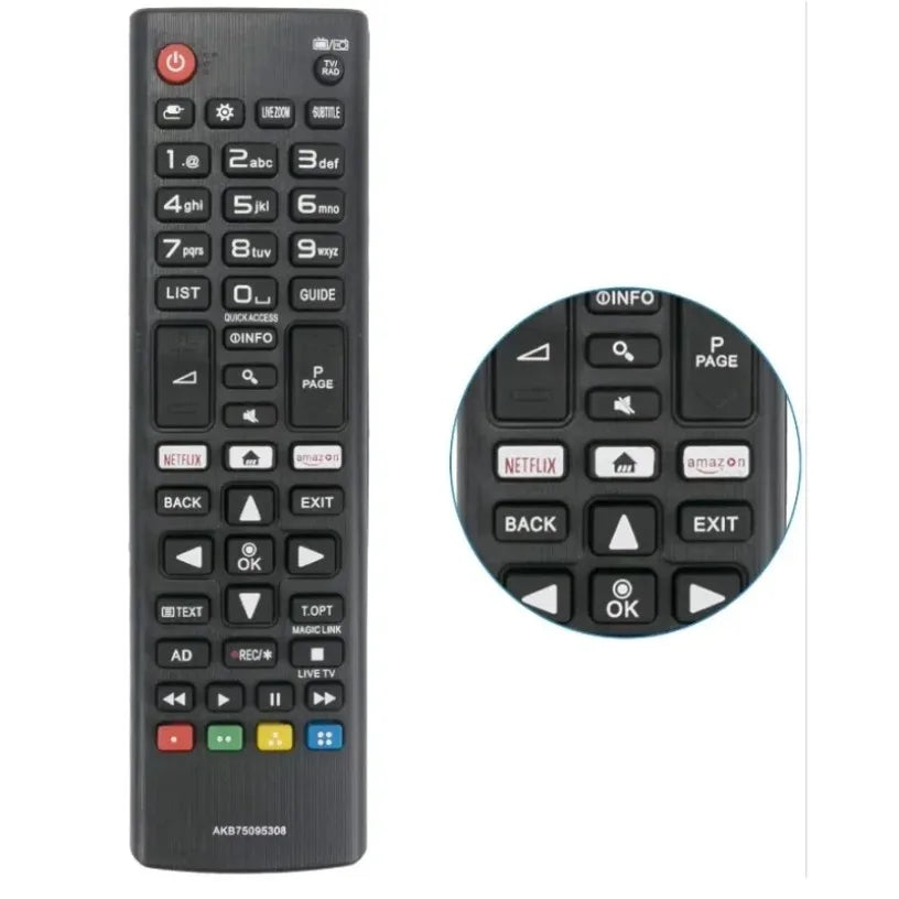 For LG TV Remote Control AKB75095308 Replacement for LG Smart TV UJ UK UM UN UP UQ LJ LK Series Infrared Remote No Setup Needed Oasis Select