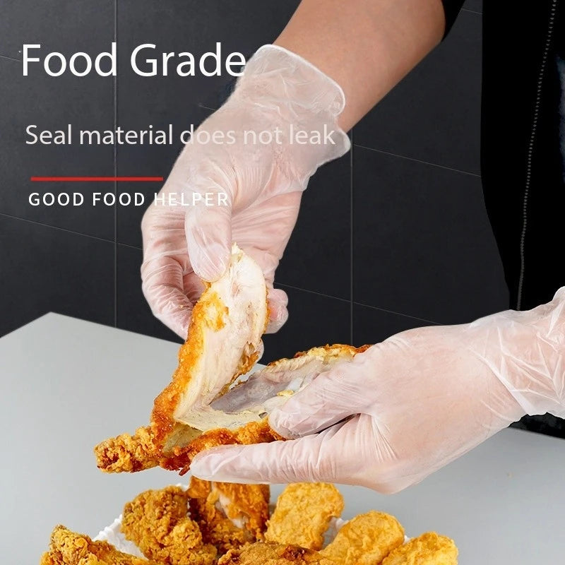 Disposable PVC Gloves 50-Pack | Latex-Free, Food Safe, Powder-Free