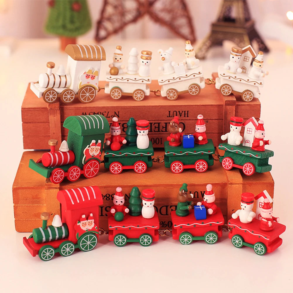 Decorative Mini Wooden Train Christmas Gifts Wooden Christmas Train Charming Decoration Christmas Motifs Compact Size Oasis Select