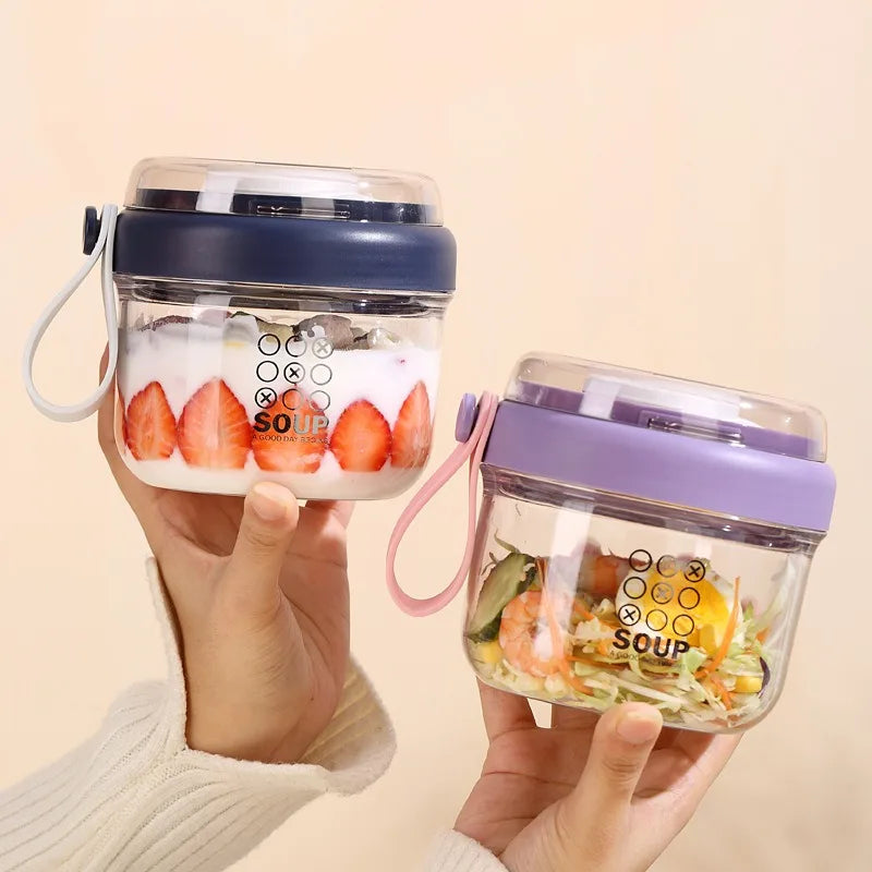 650ml Leak-Proof Portable Breakfast Cup & Salad Bento Box