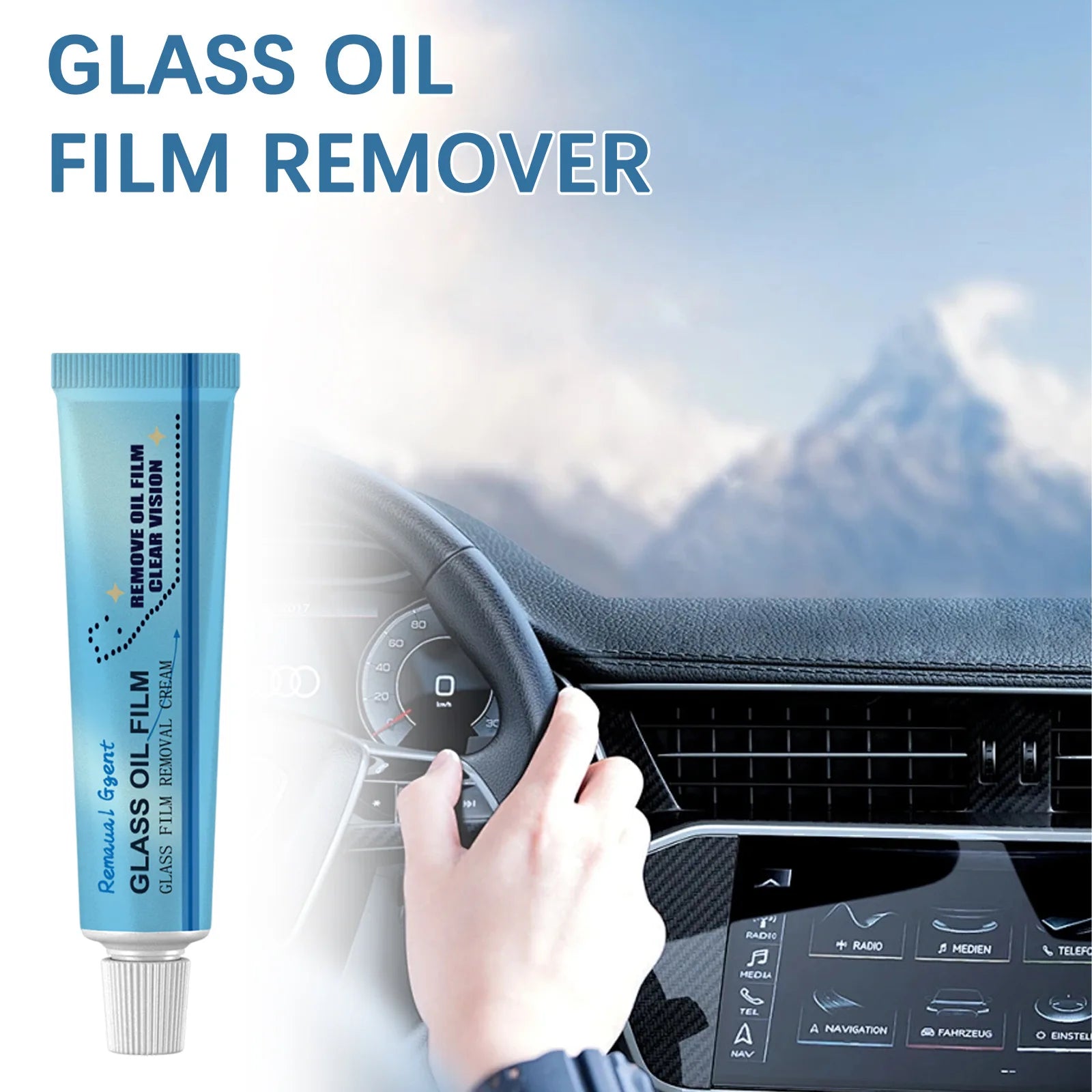 Car Glass Oil Film Remover Remove Stubborn Oil Film Dirt Stain Anti Smear Not Scratch Glass Restore Clarity Car Glass Cleaner Oasis Select