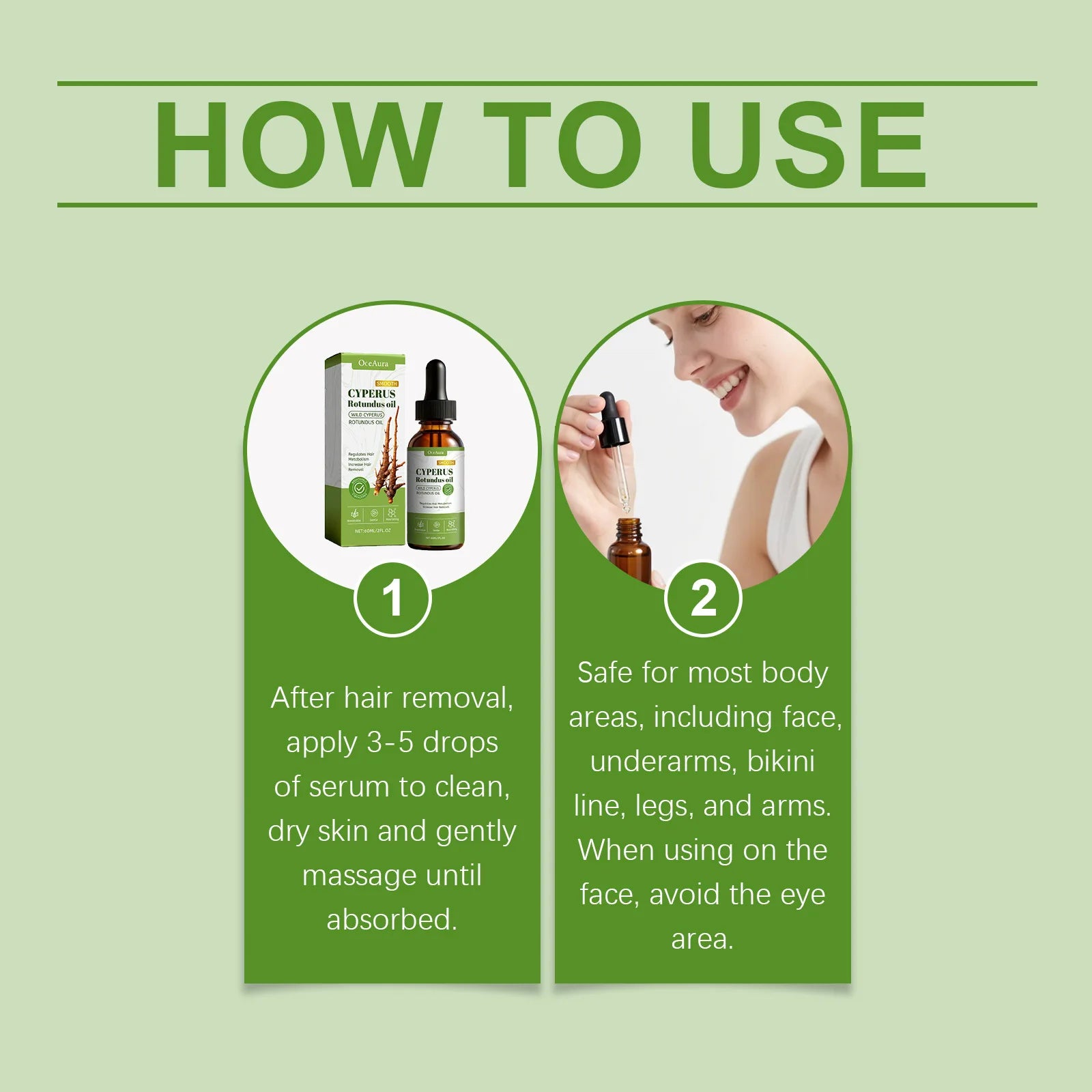 Hair Removal Care Oil Soothe Redness Irritation Slow Hair Growth Gentle Natural Depilation Oil For Armpit Leg Private Area Oasis Select