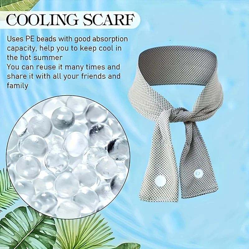 Cooling Ice Scarf, Ice Scarf, Sweat Wipe, Outdoor Ice Belt Sports Headscarf Cooling Ice Scarf Oasis Select GRAY