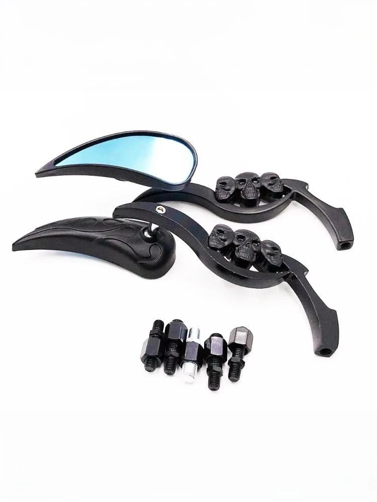 Motorcycle Rearview Mirror Modification Accessories Flame Ghost Pole Mirror for Motorbike Cycling Safety Equipment Oasis Select