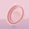 Makeup Brush Cleaner Silicone Pad | Brush Wash Mat Bowl | Foldable Cosmetic Brush Scrubber | Portable Makeup Tool | Deep Clean T Oasis Select Pink