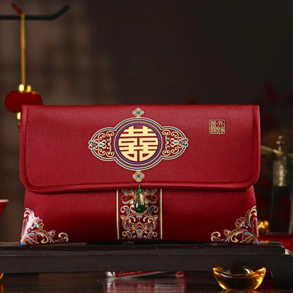 Chinese Brocade Red Envelope HongBao – Embroidered Tassel