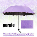 Magic Folding Umbrella with Rainwater Pattern Windproof Sunshade Umbrella Outdoor Sports UV Protection Umbrella Umbrella Woman Oasis Select purple 8K