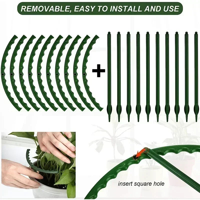 Semi Circular Plant Support RingTomato Pepper Greenhouse Gardening Sturdy Plastic Plant Stake Holder Vegetable Flower Growth Aid Oasis Select