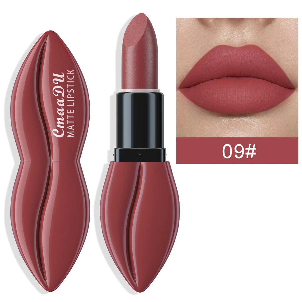 CmaaDu Matte Velvet Lipstick – Waterproof, Long-Lasting Nude & Red