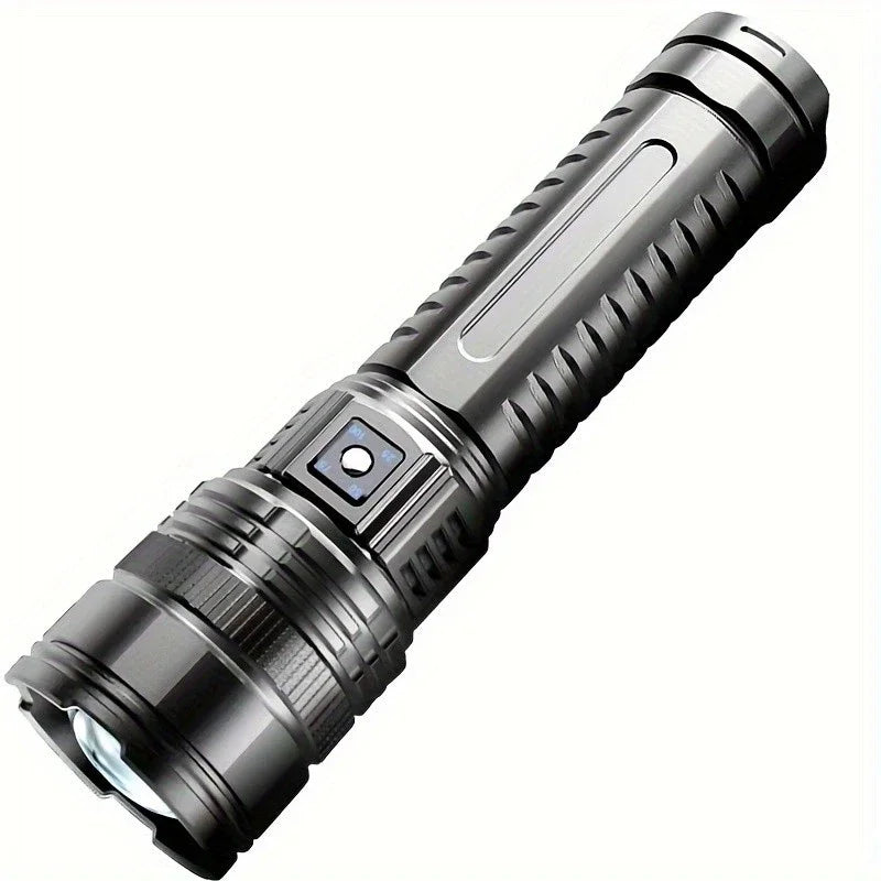 Powerful LED Flashlight Rechargeable Tactical Flashlight with 5 Modes Waterproof Zoomable Flashlight for Camping Emergency Oasis Select Package A