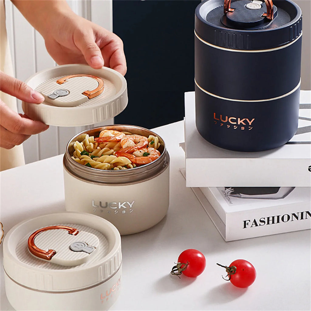 Thermal Lunch Box Bento Box Portable Insulated Lunch Container Stackable Leakproof Stainless Steel Food Container Oasis Select