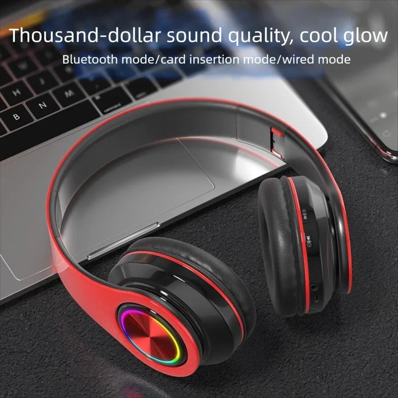 Wireless Bluetooth 5.0 Headphone With Microphone On-Ear Headset Stereo Sound Earphones Sports Gaming Foldable Headphones Game Oasis Select