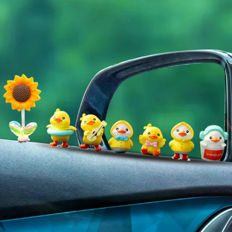 1Set Cartoon Resin Little Yellow Duck Model Car Center Console Decor Cute Car Ornaments Auto Interior Dashboard Accessories Oasis Select