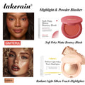 Matte Blush & Silken Touch Highlighter Set Smooth Texture Non-Flying Powder Fine Pearl Glow Waterproof Long Lasting Face Makeup Oasis Select C