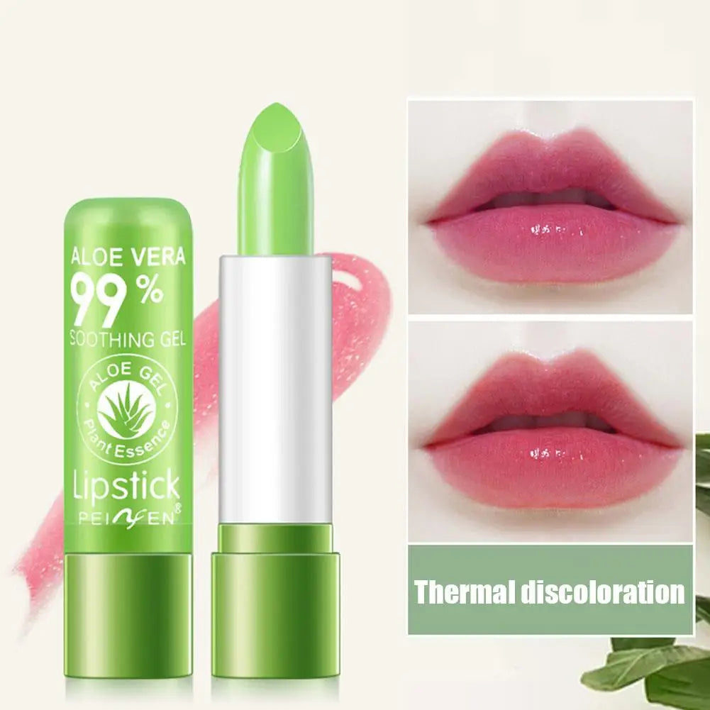 Moisturizing Aloe Vera Color-Changing Lipstick Temperature-Activated, Lip Balm for Nourishing, Anti-Drying, Exfoliating Lip Care Oasis Select