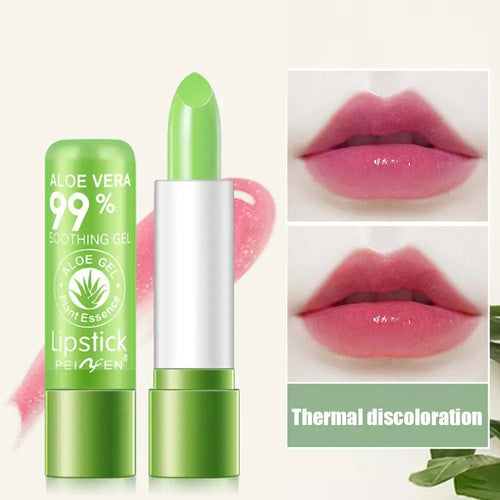 Moisturizing Aloe Vera Color-Changing Lipstick Temperature-Activated, Lip Balm for Nourishing, Anti-Drying, Exfoliating Lip Care Oasis Select