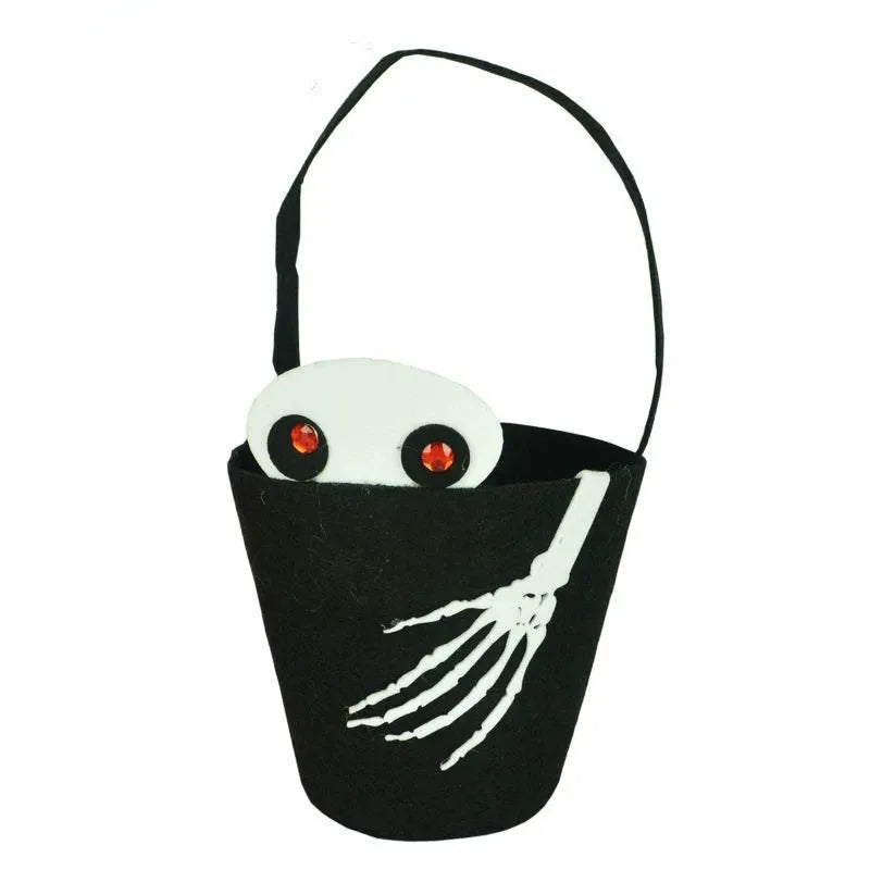 Halloween Theme Candy Bucket Bag Portable Candy Basket Kids Trick or Treat Bucket Halloween Party Decoration Supplies Oasis Select G