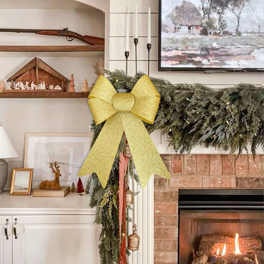 Christmas Bow Red Gold Xmas Tree Large Bowknot For Home Decoration Wedding Navidad New Year Party DIY Hanging Decor Oasis Select