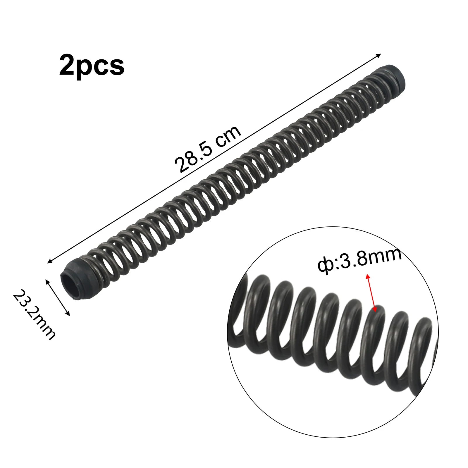 2pcs Bicycle Front Fork Shock Absorber Black Steel Spring Coil Spring For MTB Bike 224g/277g Multiple Sizes Bicycle Accessories Oasis Select A-23.6mm