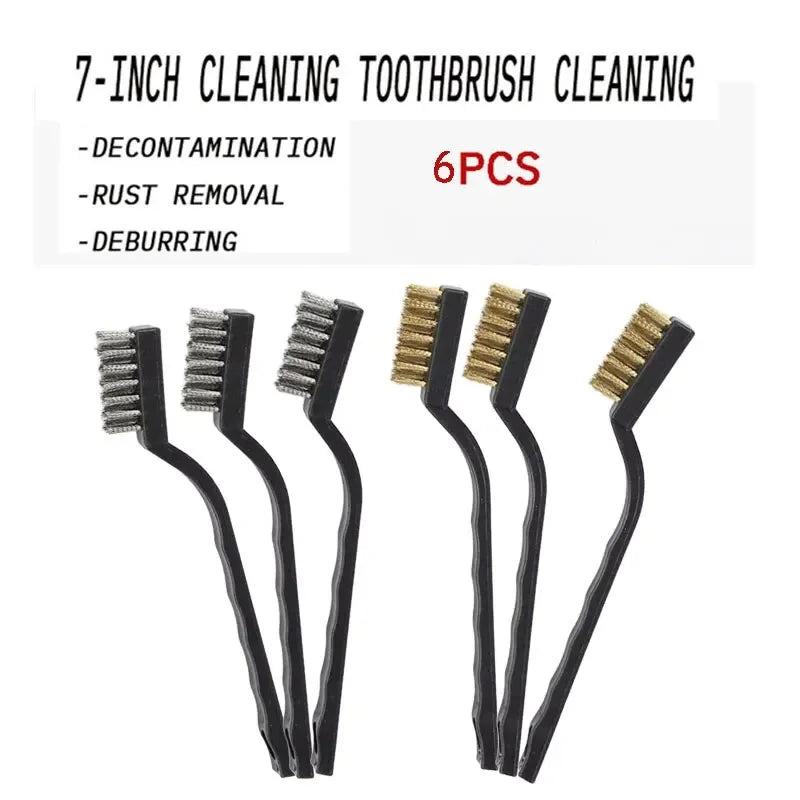 6 Or12 Pcs Industrial Toothbrush Mini Copper Steel Wire Brush Stainless Steel Wire Brush Dirt Hard Cleaning Toothbrush Oasis Select