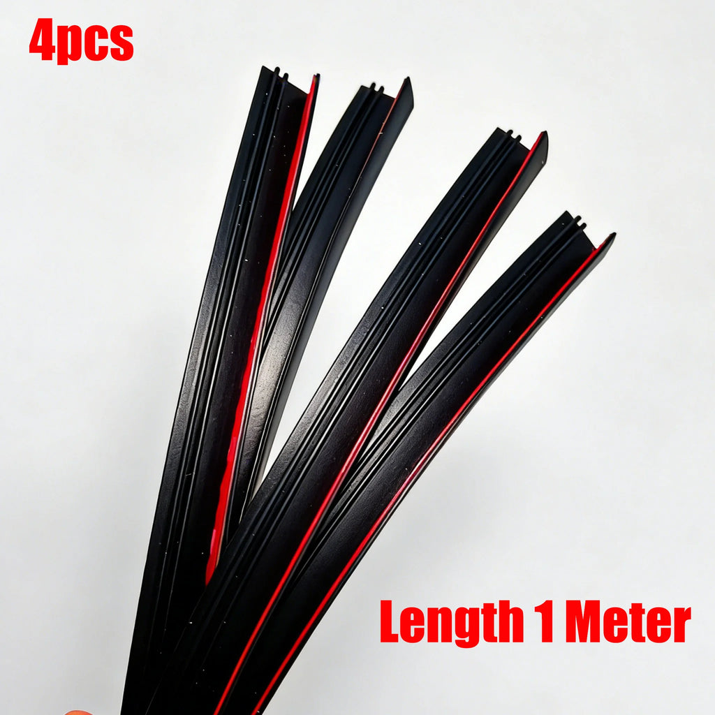Car Window Seal Strip 4-Pack | Rubber V-Shape Gap Filler 1M