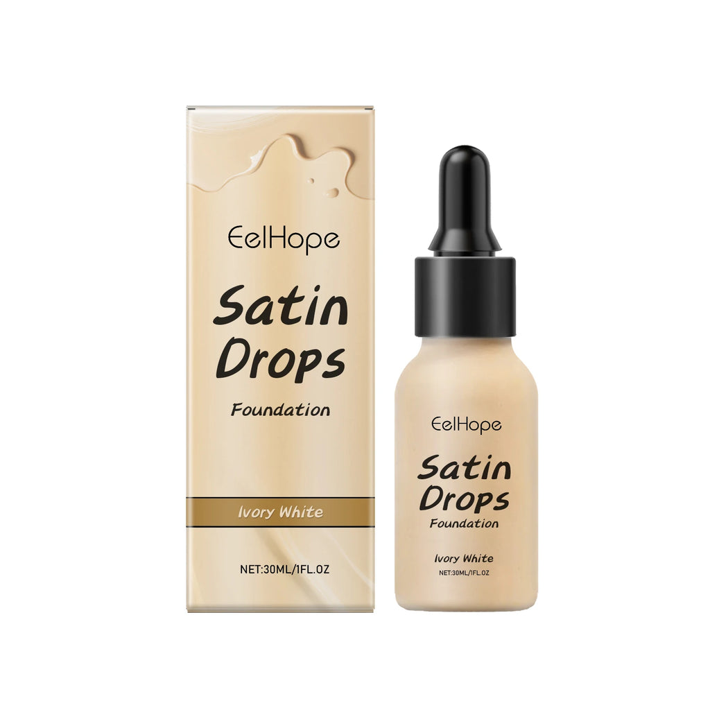 EELHOPE Satin Drops Foundation Moisturizing Hides Wrinkles Lines Hydrating Color Longwearing Waterproof Makeup Base Concealer Oasis Select Ivory White