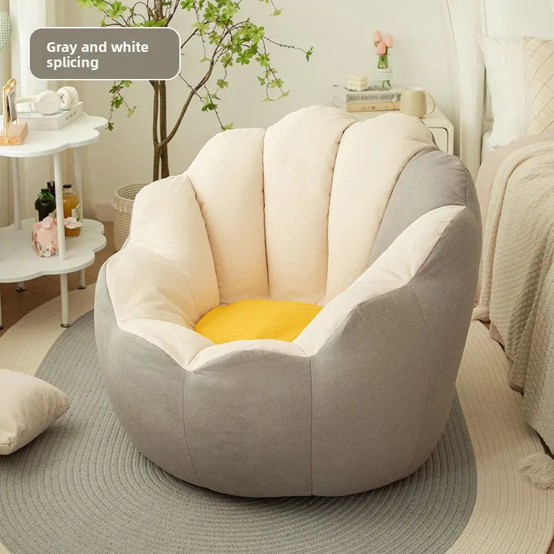 Lazy sofa rental living room small sofa single recliner tatami parcel flower sofa Oasis Select Gray white 60cm