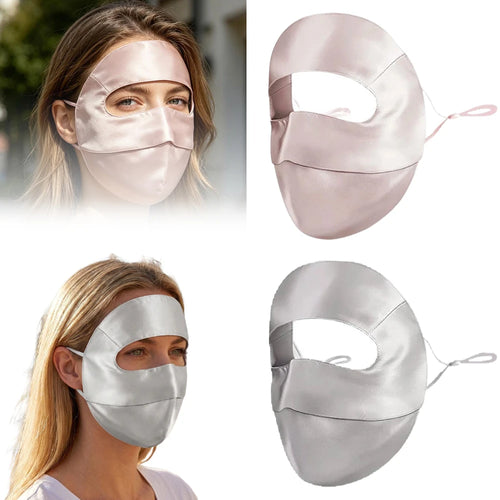 100% Silk Full Face Sun Mask UPF50+ | UV Shield for Outdoors Silk Sun Face Mask Oasis Select