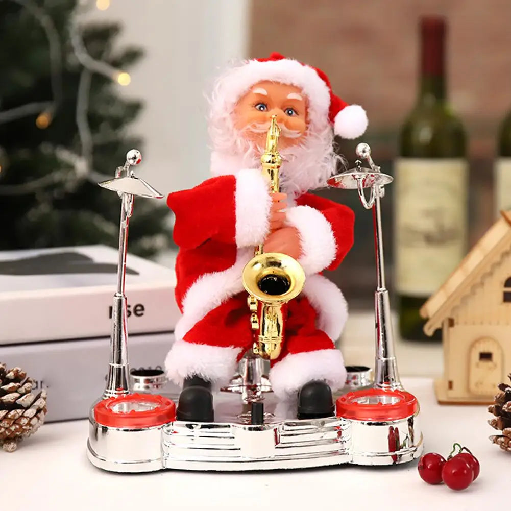 European Style Electric Santa Claus Music Instrument Playing Xmas Toy Christmas Decoration Children's Home Gift Oasis Select