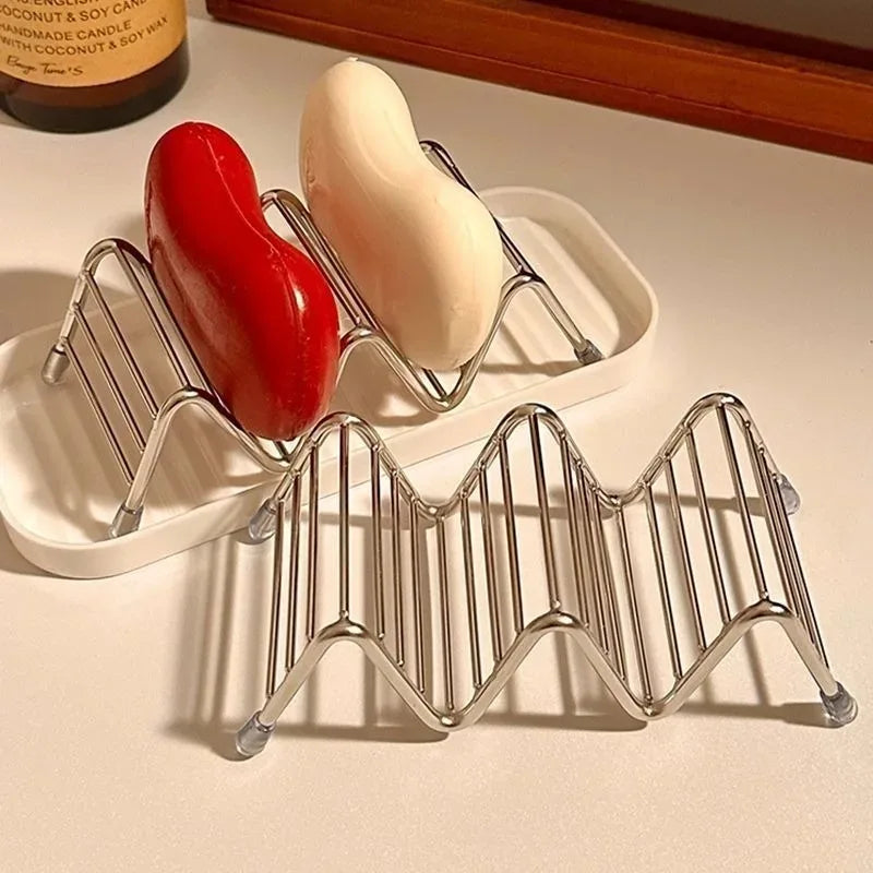 1pcs Stainless Steel Draining Soap Tray Multifunctional Bathroom Soap Holder with Drain Design for Neat Storage Oasis Select