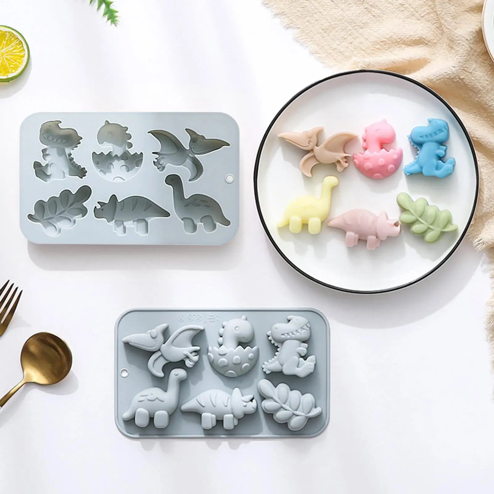 Dinosaur Jello Mold 6 Cavity Silicone Molds For DIY Cute Different Dinosaur Shapes Silicone Kawaii Animal Dino Mold For Kids Oasis Select